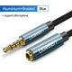 AUX 3.5 mm подовжувач Ugreen AV118 аудіо кабель (Чорний з синім, 4-pin, 0.5м) - изображение 7