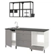 Кухня IKEA ENHET 203х63,5х222 см антрацит/сіра (693.373.11) - зображення 1