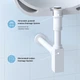 Металлический сифон для раковины Wellsee Drainage System матовый белый 182113000 - изображение 6
