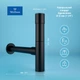 Металлический сифон для раковины Wellsee Drainage System матовый черный 182115000 - изображение 7
