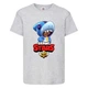 Футболка детская Бравл Старс Леон Акула (Brawl Stars Shark) серая 116 см - изображение 1