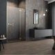 душові двері Radaway Essenza Pro DWJ 130x200 ліва, безпечне скло, прозоре, золота (10099130-09-01L) - зображення 2