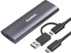 Зовнішня кишеня Maiwo для M.2 SSD NVMe (PCIe)/M.2 SSD SATA combo - USB 3.1 GEN2 Type-C Dark Grey (K1689) - зображення 1