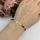 Серебряный браслет с натуральным шпинелью, фианитами, вес изделия 2,68 гр (2037224) - изображение 3