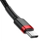 Кабель Type-C to Type-C Baseus Cafule PD2.0 60W 1m Red black (CATKLF-G91) - изображение 3