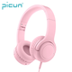 Провідні дитячі навушники з мікрофоном Picun Q2 Pink - зображення 1