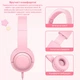 Провідні дитячі навушники з мікрофоном Picun Q2 Pink - зображення 3