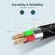 Кабель зарядний магнітний Micro USB Fonken 2.4 A в прогумованій оболонці 1 м White (YM0432) - зображення 6