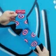 Носочки с принтами Капитан Америка и надписью сверху Размер 25-27 основной цвет Синий - изображение 2