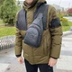 Чоловіча шкіряна сумка-бананка на груди, барсетка-слінг на плече Дракон натуральна шкіра - зображення 3