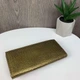 Кошелек клатч женский кожаный под рептилию Золотистый - изображение 3