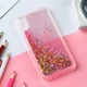 Чехол Glitter для Xiaomi Redmi 7A Бампер Жидкий блеск Аквариум Звезды Розовый - изображение 2