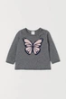 Джемпер серый Бабочка H&M 80см (40006190) - изображение 1