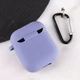 Силиконовый футляр с микрофиброй для наушников Airpods 1/2 Серый / Lavender Gray - изображение 4