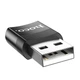 Перехідник USB на Type-C female adapter HOCO (3A, USB2.0). Black - зображення 2