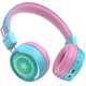 Светящиеся наушники детские беспроводные гарнитура с подсветкой Bluetooth New Bee KH22B Mint - изображение 8