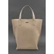 Кожаная женская сумка шоппер D.D. светло-бежевая краст - изображение 1