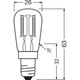 Лампа LED филаментная 2.8W 220V 250lm 2700K E14 26х63mm капсула [4058075616875] OSRAM PARATHOM SPECIAL T26 - изображение 2