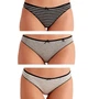 Набір трусиків Pretty Polly Alice ES013C сліпи брендові жіночі бавовняні комфортні 3 шт L Black Stripe (5053014491253) - изображение 1