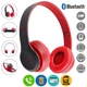 Бездротові навушники Bluetooth Wireless Headset P47 Black Гарнітура для ПК, телефону з мікрофоном - microSD, FM Червоний - зображення 1