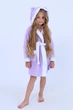 Махровый детский халат IDEAL TEXTILE с капюшоном, 380 г/м2 лиловый+белый на 3 года (98 - 110 см) - изображение 4