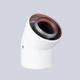 Колено коаксиальное для газового турбо котла 45° градусов d60/100, Al+Al - изображение 1