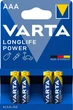 Батарейка щелочная Varta Longlife Power 4903 (High Energy), AAA/(L)R03, блистер 4шт - изображение 1