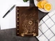 Книга для записів кулінарних рецептів "Recipe Book" на кільцевому механізмі в дерев'яній обкладинці, А5, 100 аркушів слонова кістка в клітинку, Темне дерево, WOODPRESENT - зображення 4