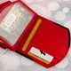 Кошелек женский кожаный Kafa с блокировкой RFID-сигналов, красно-черный (AE1869) - изображение 8