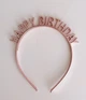 Аксесуар-обруч для волосся "Happy Birthday" рожеве золото (T-207) - зображення 2