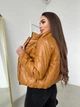 Жіноча куртка з еко шкіри K&ML 05 XS - S ( 42 - 44 ) Гірчичний ( 05 - 06) - зображення 5