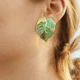 Сережки листя монстери "Monstera Leaf", золото - зображення 4