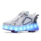 Роликовые кроссовки для девочек с LED подсветкой белые на 4-х колесах (LR 1268) 34(21,5см) - изображение 7