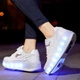 Роликовые кроссовки для девочек с LED подсветкой белые на 2-х колесах (LR 1273) 36(23см) - изображение 5
