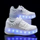 Роликовые кроссовки для девочек с LED подсветкой белые на 2-х колесах (LR 1273) 36(23см) - изображение 9