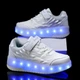 Роликовые кроссовки для девочек с LED подсветкой белые на 2-х колесах (LR 1273) 36(23см) - изображение 12