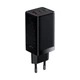 Мережевий зарядний пристрій Baseus GaN3 Pro Fast Charger 2C+U на 65W (CCGP050101) Black - зображення 1