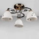 Люстра потолочная Light House SH-18163/3 AB+BK H240*D620 E27 бронза плафон белый - изображение 1