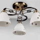 Люстра потолочная Light House SH-18163/3 AB+BK H240*D620 E27 бронза плафон белый - изображение 2
