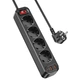 Сетевой удлинитель фильтр HOCO Aura 4-bit NS1 |2USB/1Type-C, 4 Розетки, 4000W, 20W/3A, PD/QC, 1.8m| Black - изображение 2