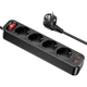Сетевой удлинитель фильтр HOCO Aura 4-bit NS1 |2USB/1Type-C, 4 Розетки, 4000W, 20W/3A, PD/QC, 1.8m| Black - изображение 3