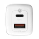 Блок питания Baseus GaN Quick Charger 65W (Type-С+USB) для MacBook/Asus/Lenovo/HP/Google/Huawei/Samsung white - изображение 2