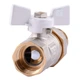 Кран шаровый прямой с американкой PROFESSIONAL QP_003 PN40 1" антипротечка белая бабочка - изображение 3