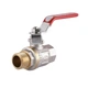 Кран шаровый прямой Solomon 1/2" с наружной-внутренней резьбой КР PN40 B1002 - изображение 1
