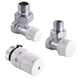 Краны радиаторные угловые ARCO 1/2" подача + обратка + термоголовка KC001 KCТ01 М30 - изображение 1