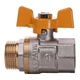 Кран кульовий газовий прямий PROFESSIONAL 3/4" із зовнішнім-внутрішнім різьбленням ЖБ PN40 QP152 - зображення 2