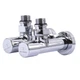 Краны вентильные угловые с американкой Solomon LUX 1/2" chrom 7777 (2шт. комплект) - изображение 1