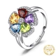 Серебряное кольцо 925 пробы с натуральными самоцветами "Sophistication", размер регулируется - изображение 1