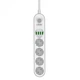 Сетевой фильтр-удлинитель Ldnio SE4432 (4 розетки, 4USB, 2м, 2500W, евро вилка, 3.4A, Сечение 3х0,75мм) - Белый - изображение 3