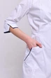 Халат медицинский СпецМед Венеция 42 Белый с темно-синим - изображение 5